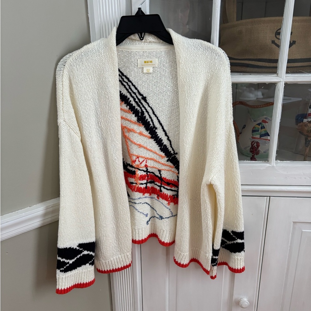 Anthropologie Maeve brand Sailboat open cardigan